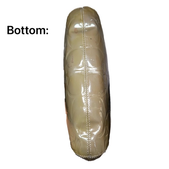 Coach Enamel 2Way Gray Patent Leather Hobo Shoulder Bag Embossed C's & wallet✨ - Picture 9 of 16